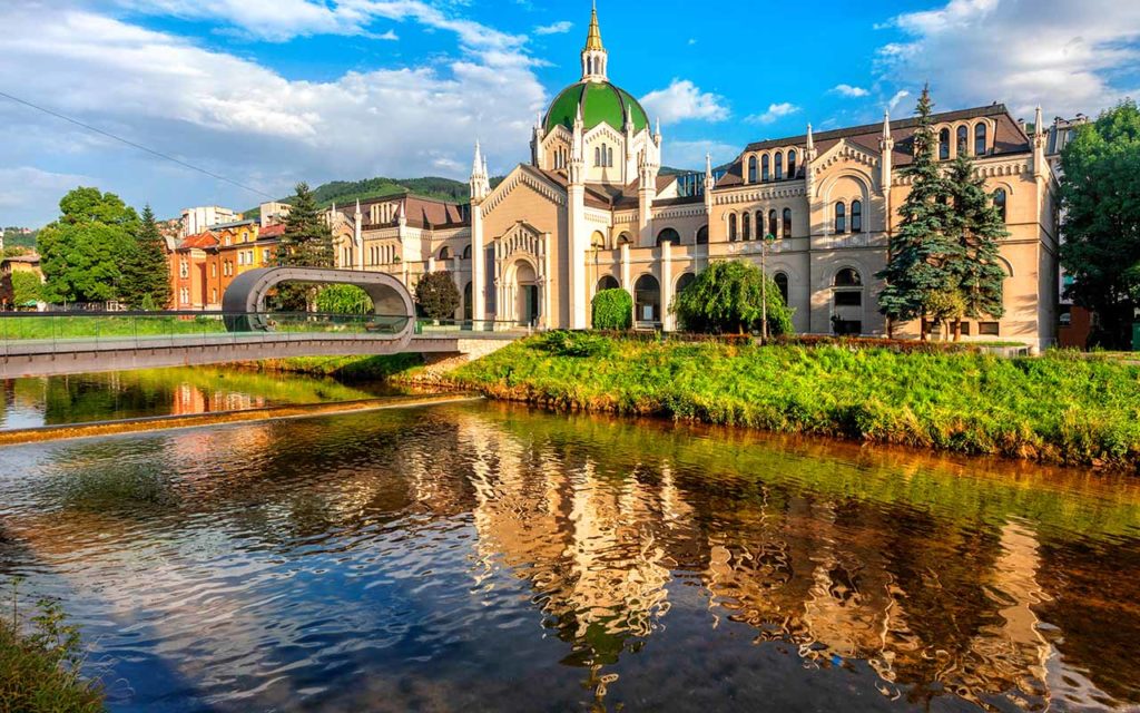 View of the historic center of Sarajevo, Bosnia and Herzegovina