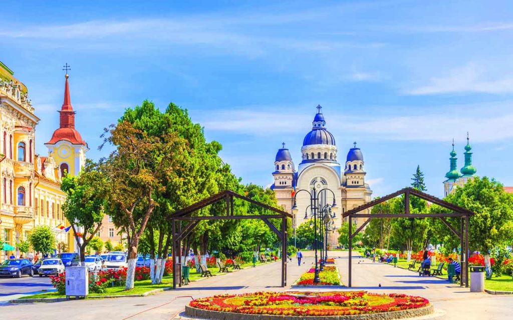 Centrum van Targu Mures, Roemenië.