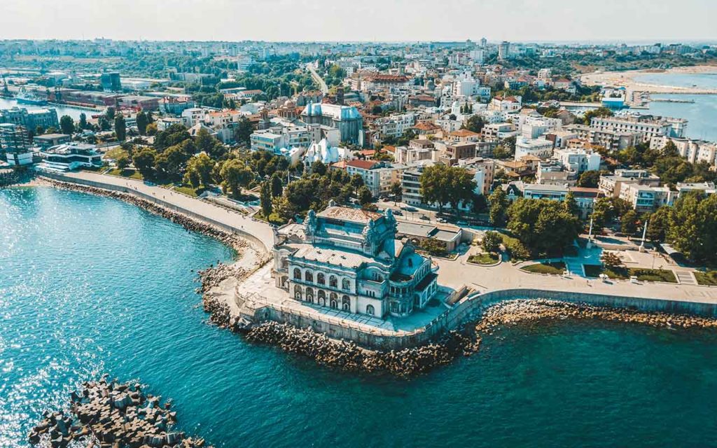 Vista aérea de Constanta, Rumanía