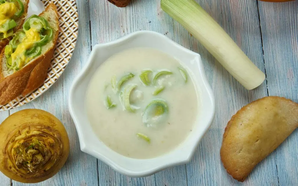 Welsh food: leek soup