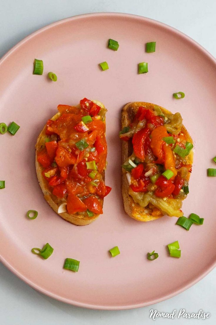 Oven-Roasted Eggplant Salad Spread with Peppers
