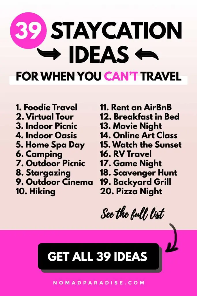 Staycation Ideas List