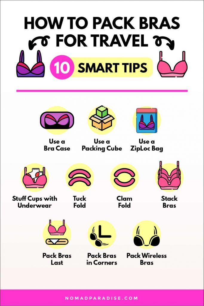 Normalization Corrode Medic How to Pack Bras for Travel: 10 Smart & Easy Tips - Nomad Paradise