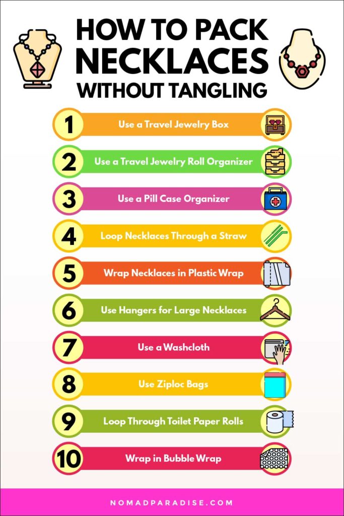 How to pack necklaces without tangling - 10 methods list
