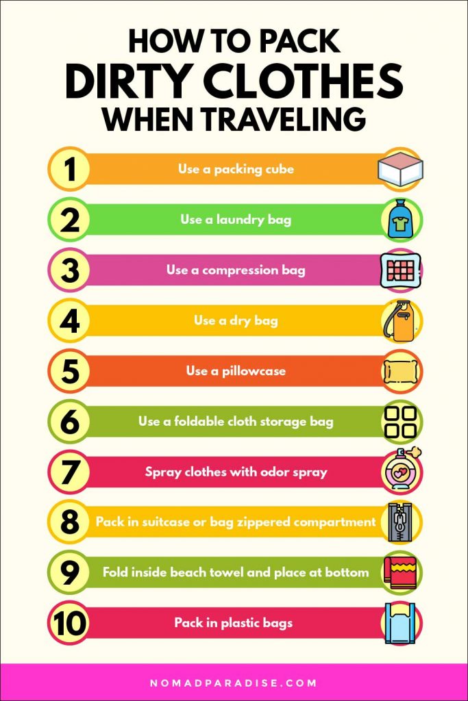 how to pack dirty clothes when traveling
