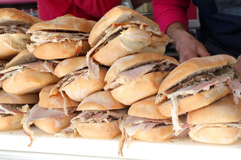 Sandwiches with Porchetta.