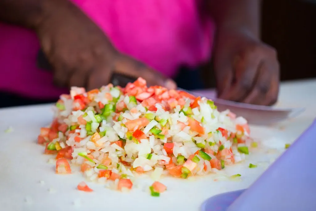 Making conch salad.