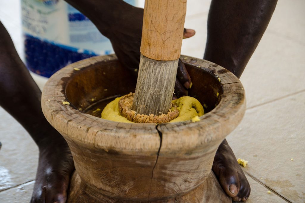 Making fufu.