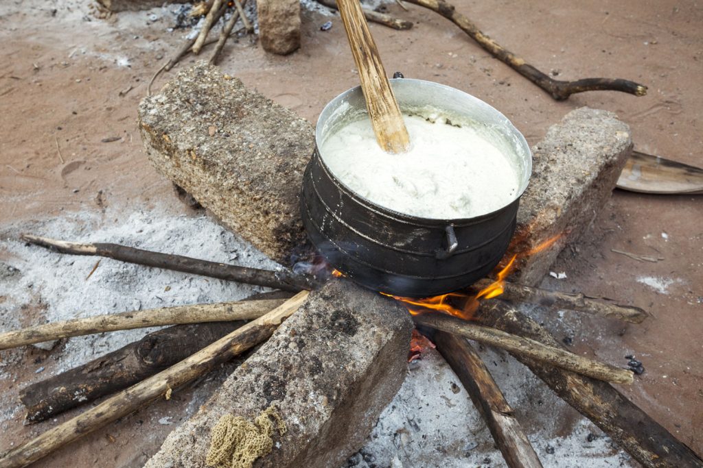 Banku being prepared.