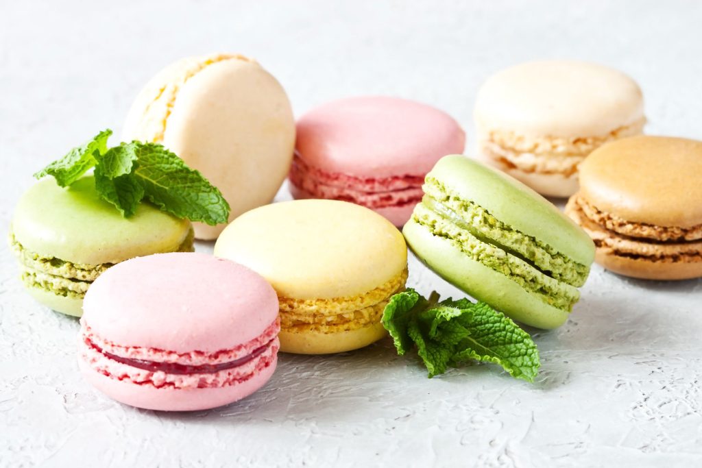 Macarons in various colors.