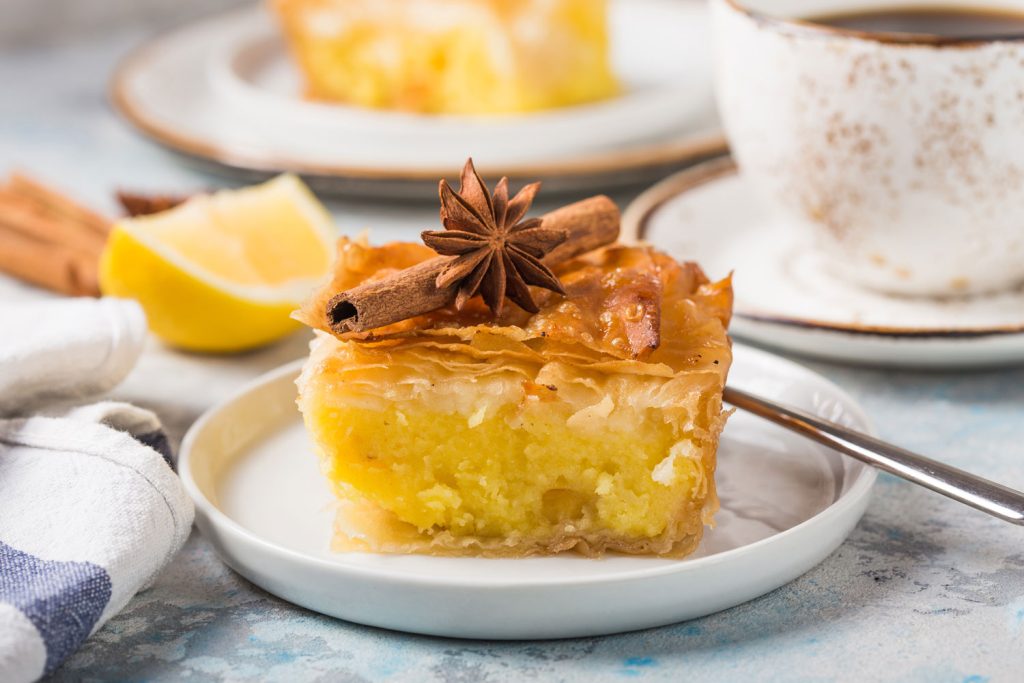 Greek dessert Galaktoboureko.