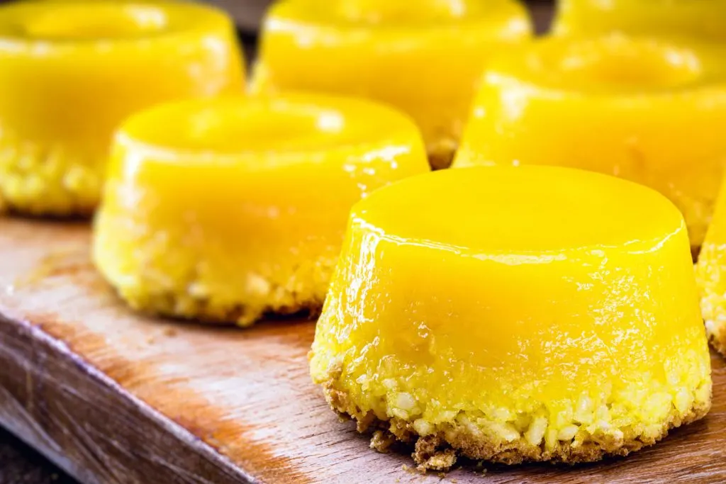 Bright Yellow Quindim (Coconut and Egg Yolk Custard).