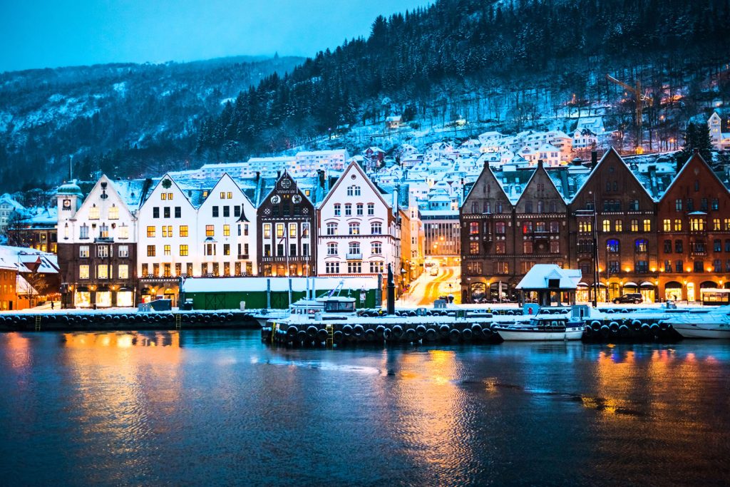 Bergen, Norway in the winter.