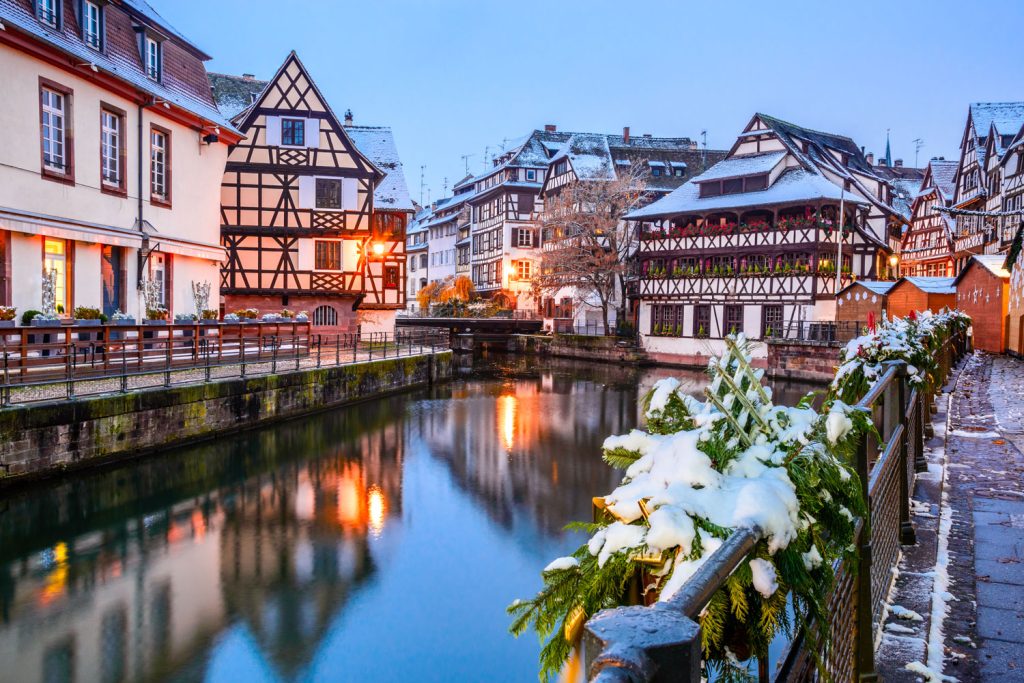 Strasbourg, France in the winter.