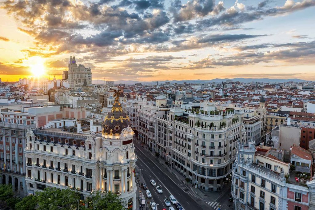 Aerial view of Madrid.