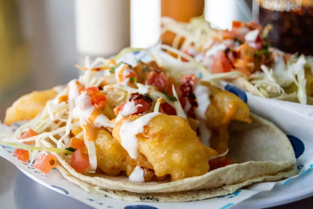 Crispy fish tacos (baja style)