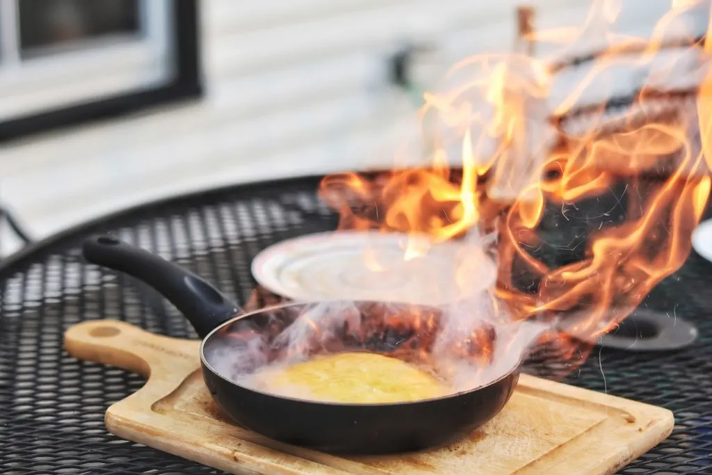 Making Flaming Saganaki