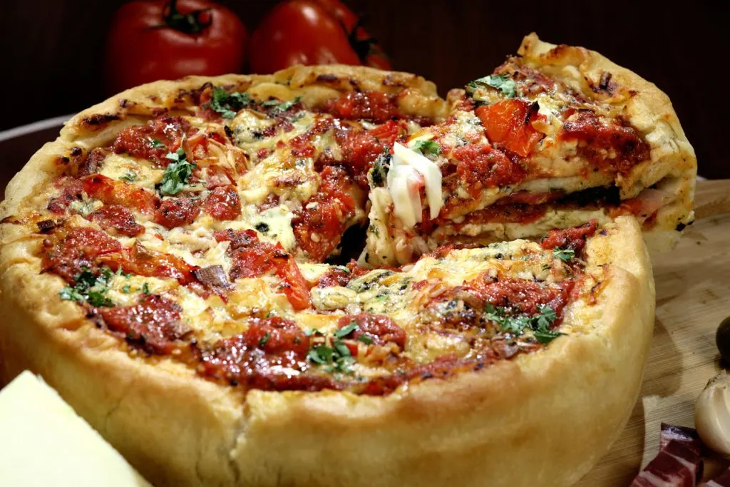 Chicago deep dish pizza