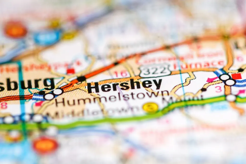 Hershey on the map