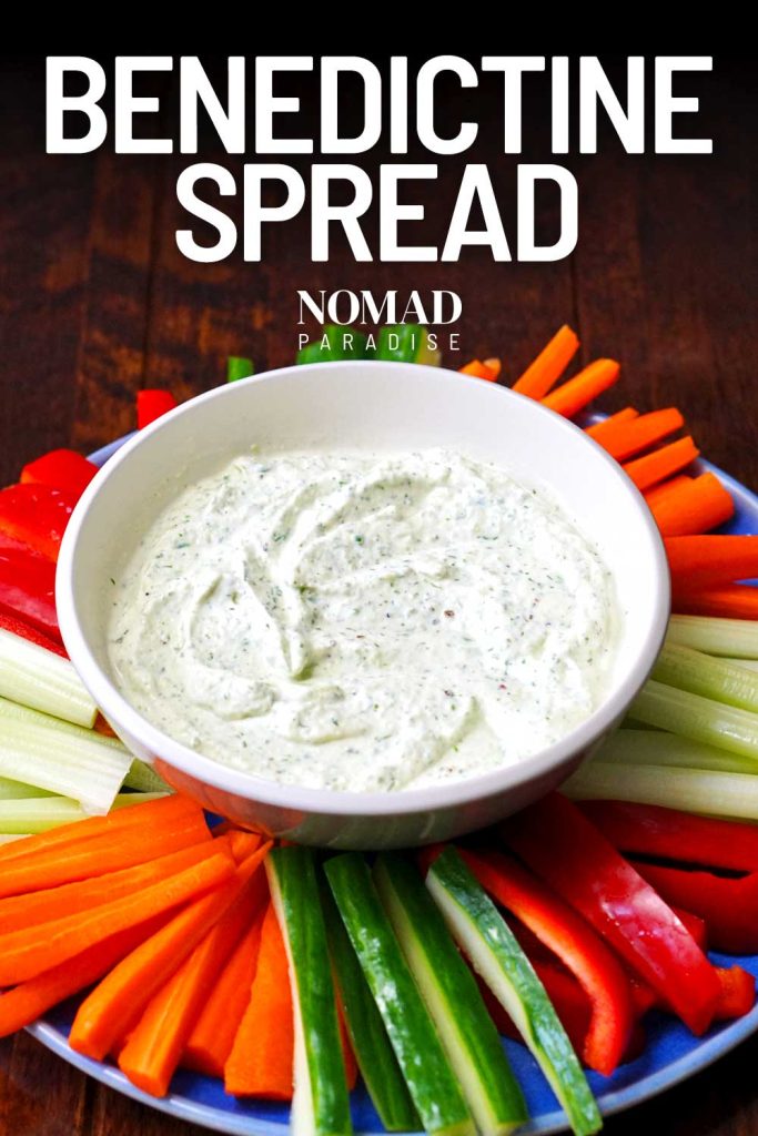 Benedictine Spread (in a bowl) as a dip with fresh veggies