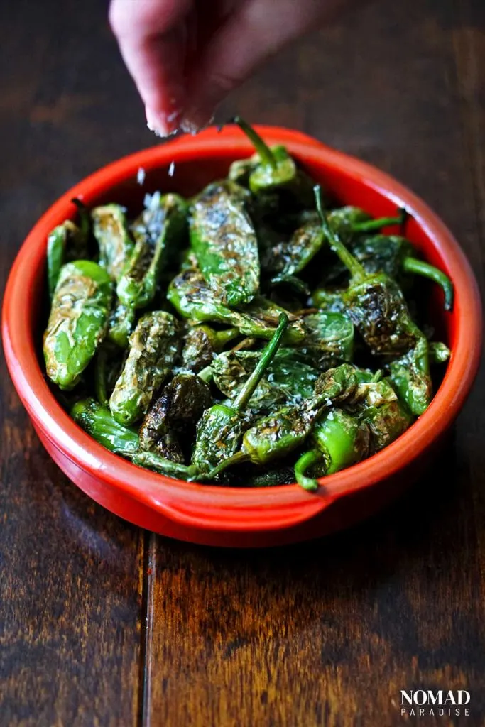 Spanish Padron Peppers Step-by-Step (serving the peppers).
