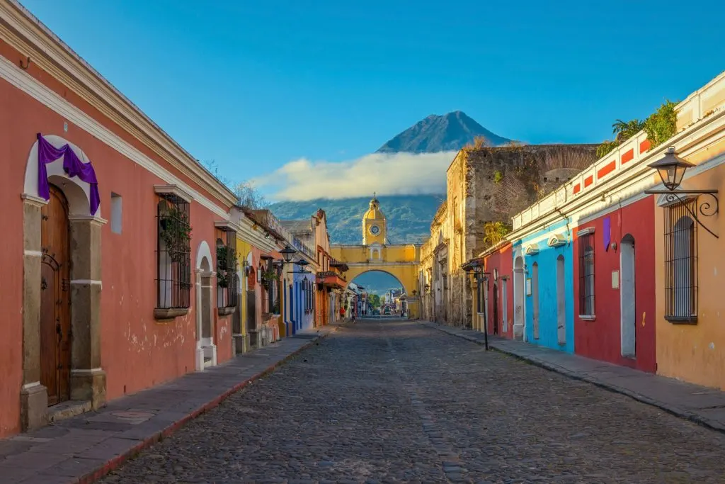 Colorful street in Antigua, Guatemala