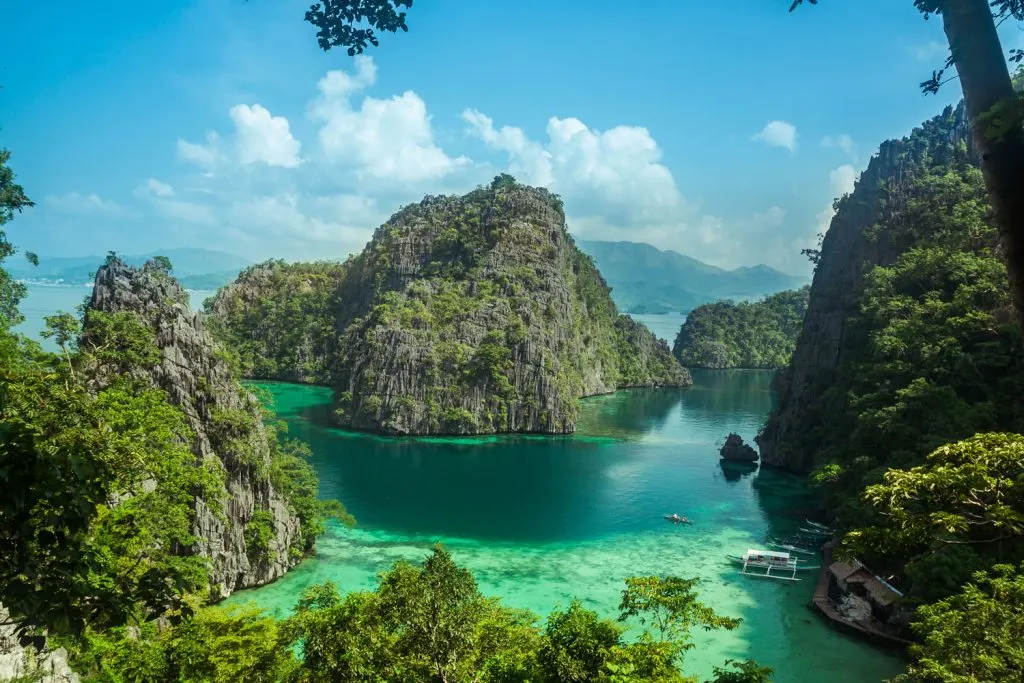 View of the water and greenery, Coron, Palawan, Philippines.