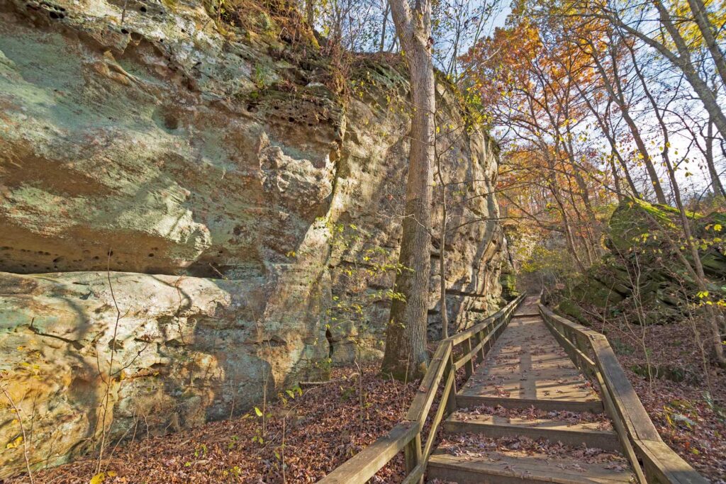 A path in Giant City State Park in Illinois
