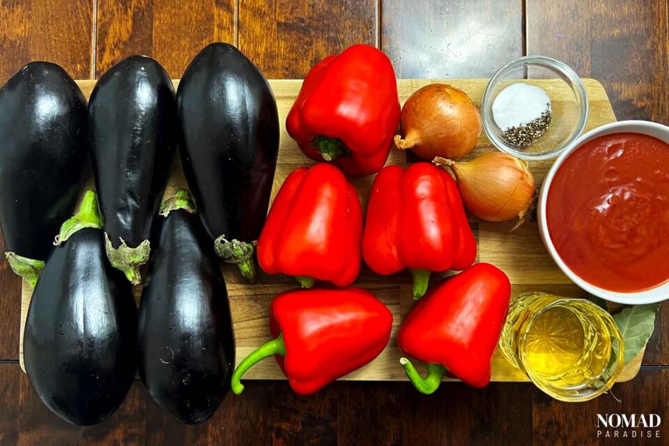 Zacusca Recipe (Roasted Eggplant and Bell Pepper Spread from Romania and Moldova)