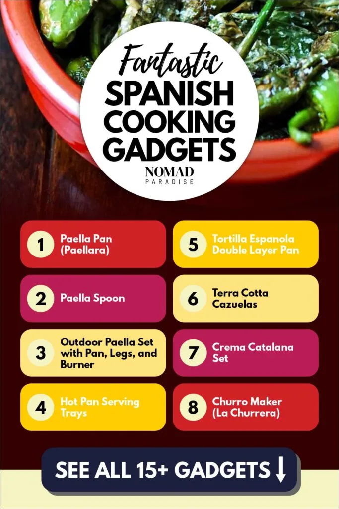 Spanish cooking gadgets list of 1-8