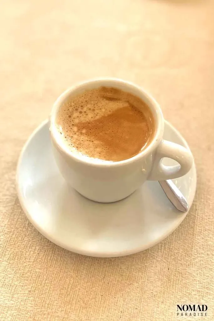 Bica (Espresso) in a white cup