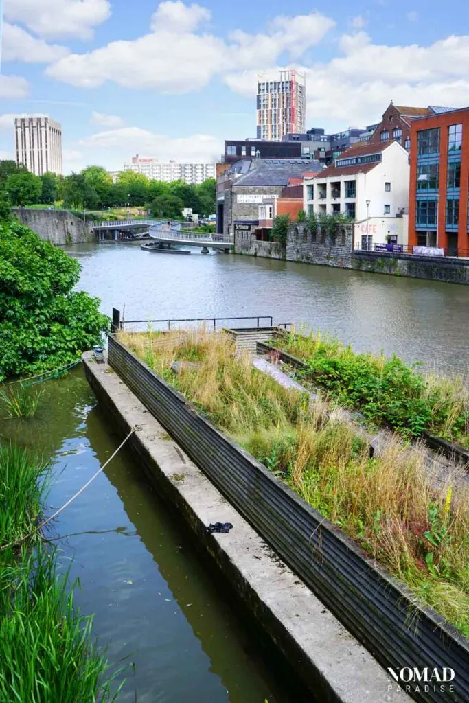 Canal running through Bristol city center