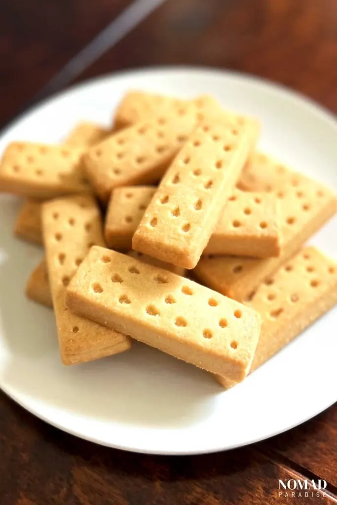 Shortbread on a plate.