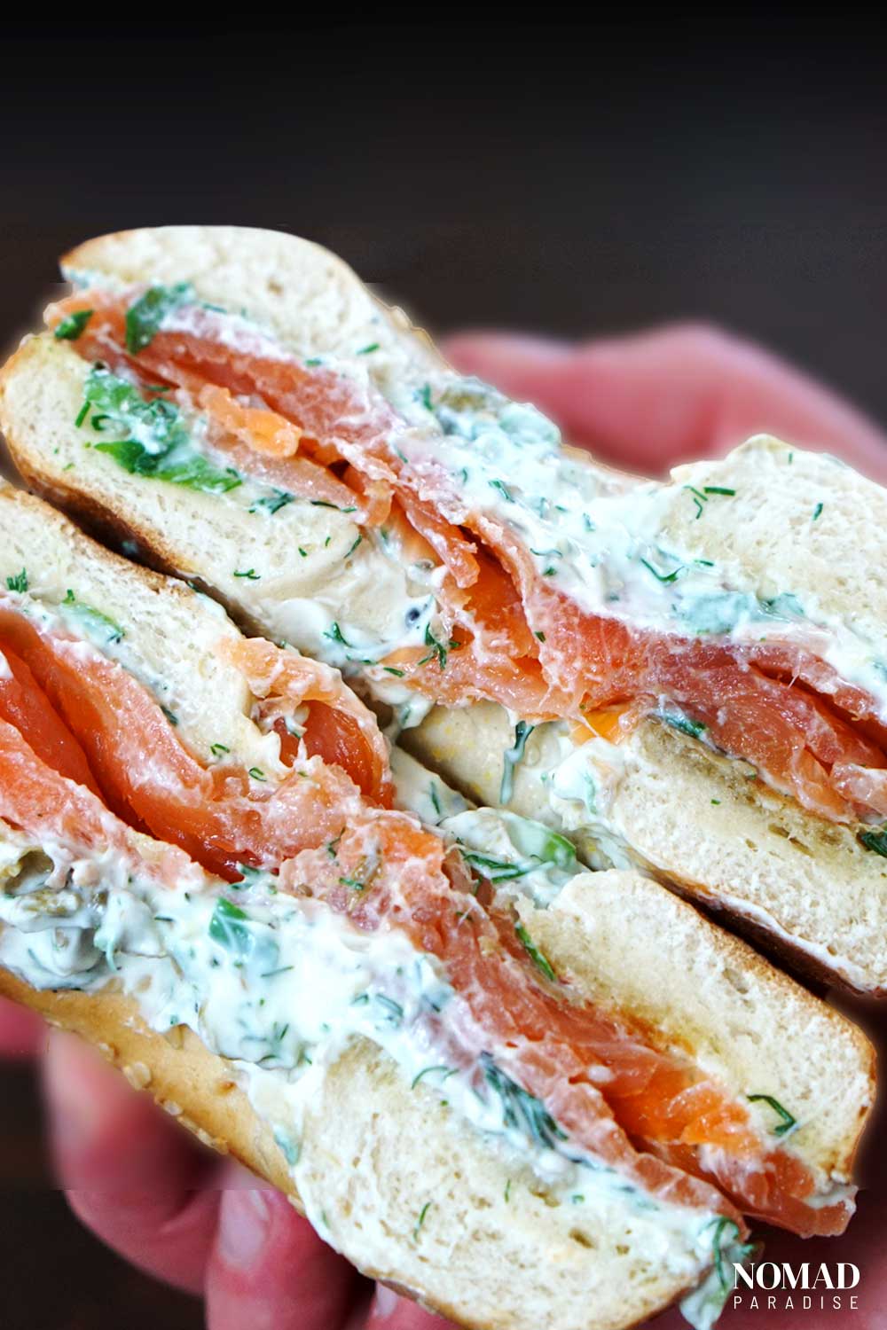 Smoked Salmon Bagel Recipe with Capers and Herb Cream Cheese (Bagel and Lox)