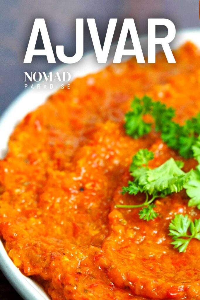 Ajvar topped with parsley 
(photo from above).