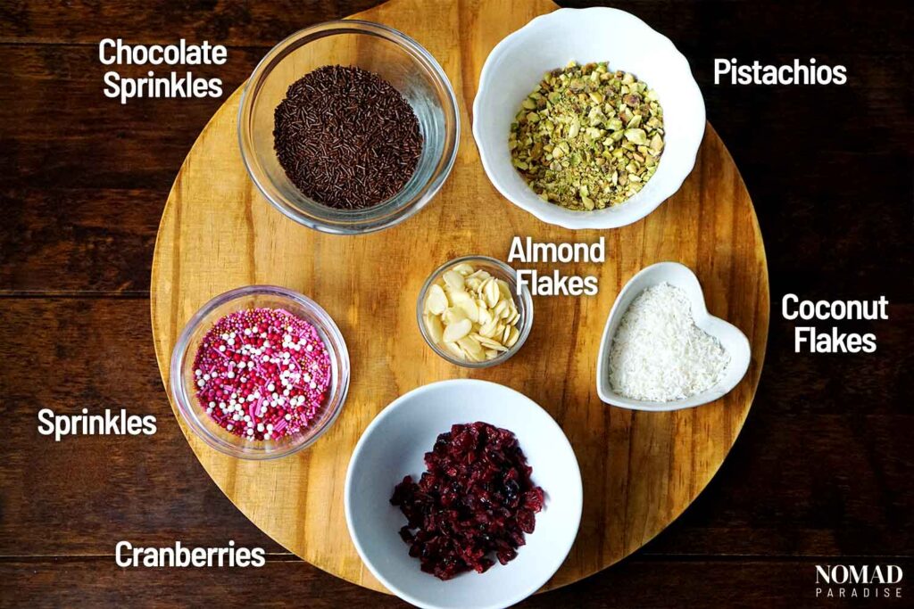 Brigadeiros optional toppings