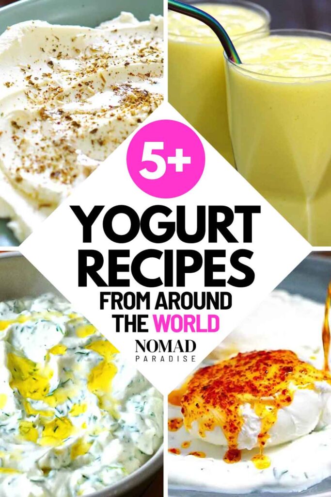 5+ yogurt-based recipes (featuring four images of yogurt dishes from the article)