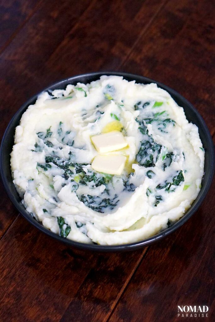 Colcannon with melted butter on top.